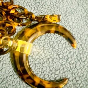 SENZII Brown and Gold Crescent Necklace FREE SHIPPING